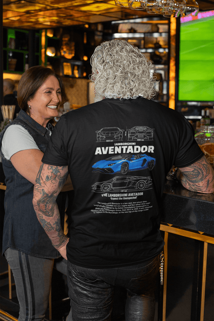 Lamborghini Aventador Graphic T-Shirt — Blueprint + Photo