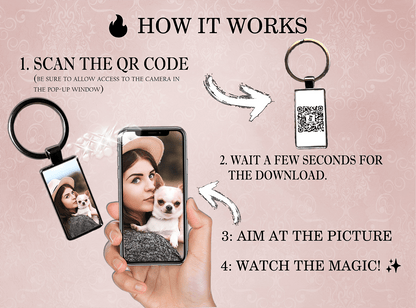 AR Keychain with Pet Photo - Living Memory of Your Beloved Pet