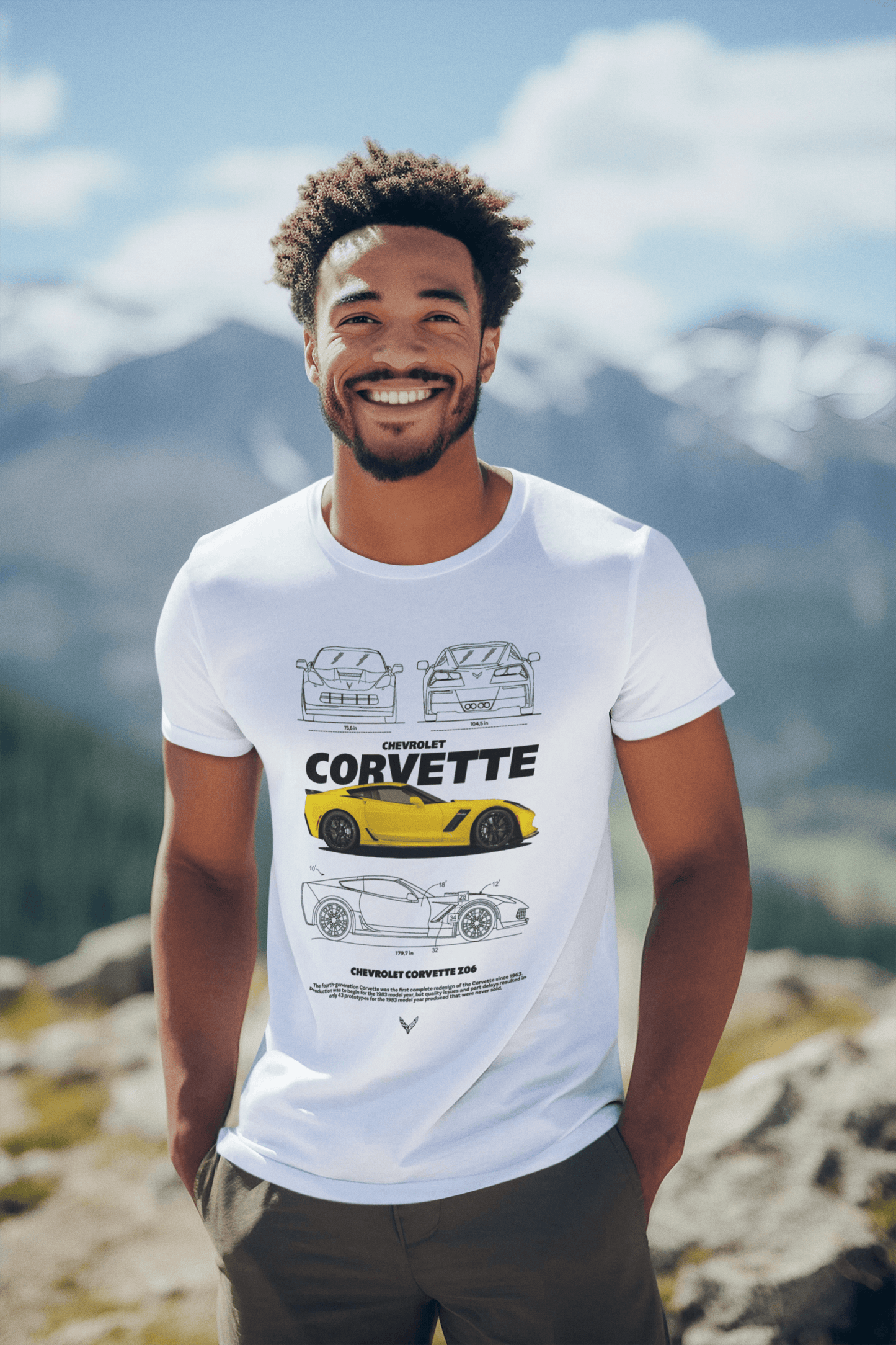 Chevrolet Corvette Z06 Graphic T-Shirt — Blueprint + Photo