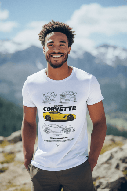 Chevrolet Corvette Z06 Graphic T-Shirt — Blueprint + Photo