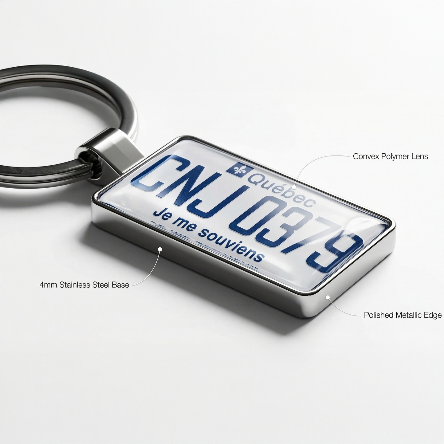 Quebec Custom License Plate Keychain