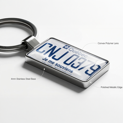 Quebec Custom License Plate Keychain