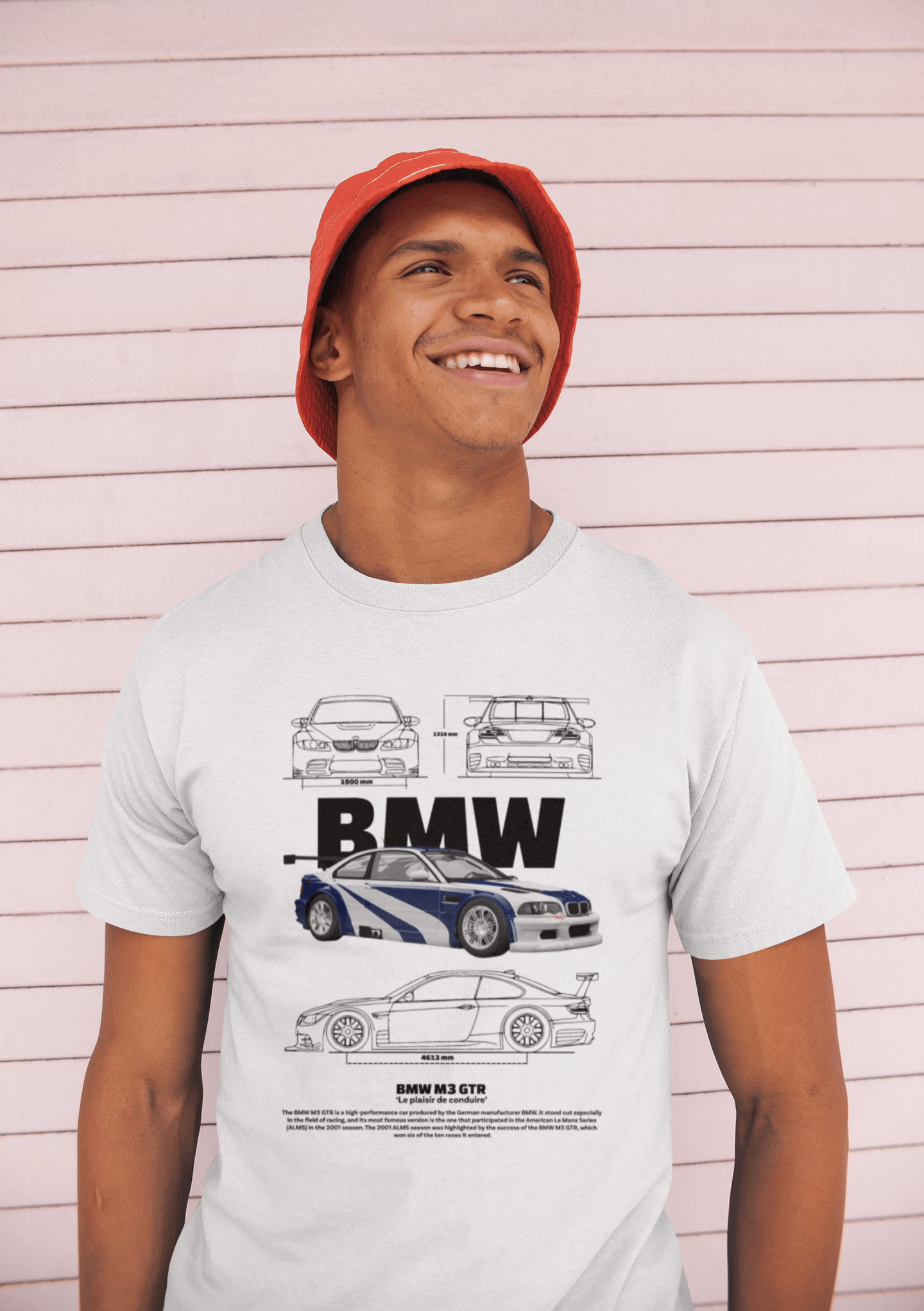BMW M3 GTR Technical Blueprint Tee - Personalized Custom Racing Gift