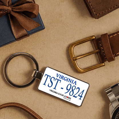 Personalized Virginia License Plate Keychain