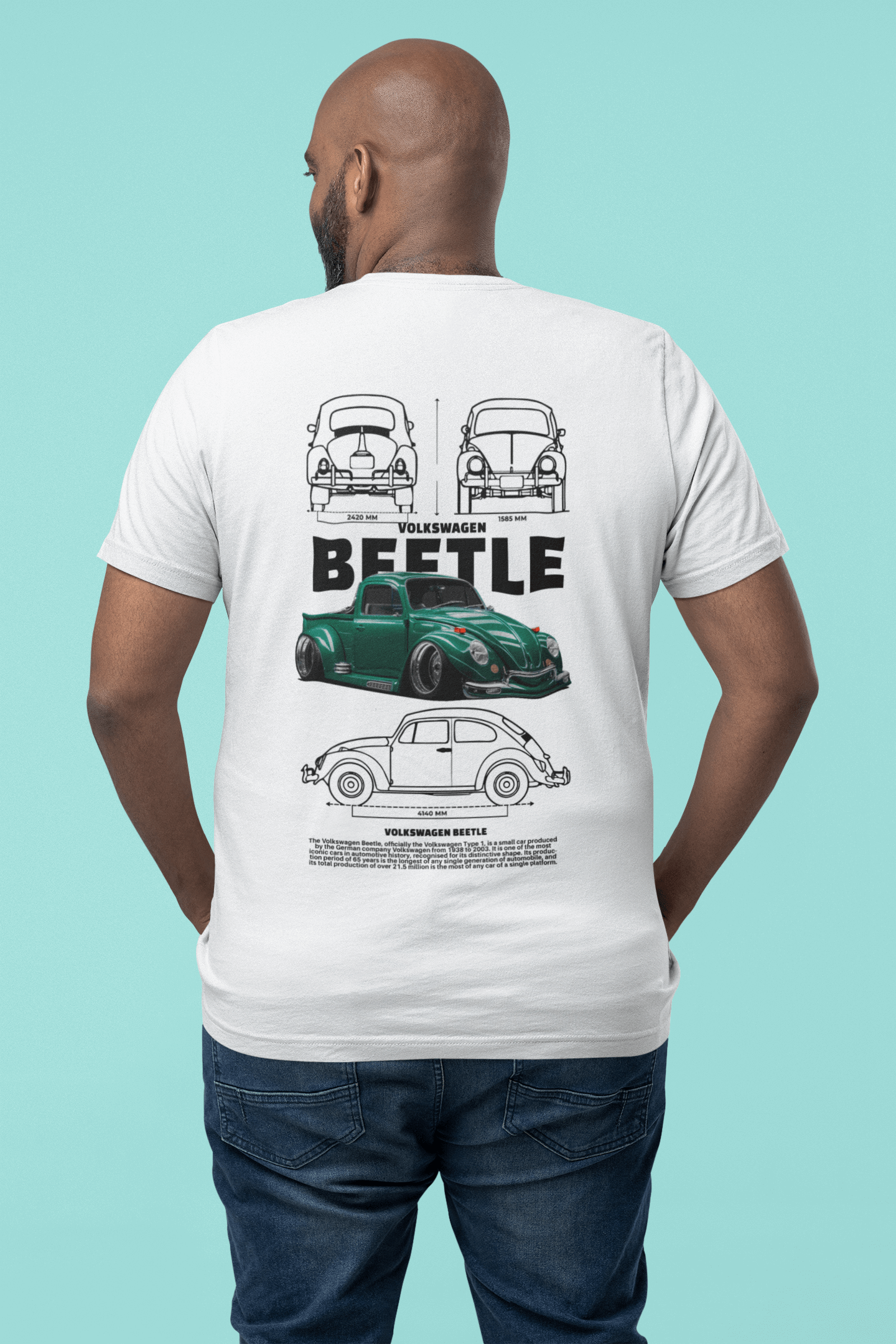 Volkswagen Beetle "Käfer" Heritage Blueprint Tee - Personalized Custom Classic Gift