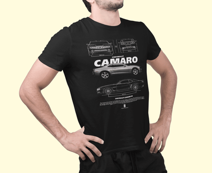 Chevrolet Camaro Heritage Blueprint Tee - Personalized Custom American Muscle Gift