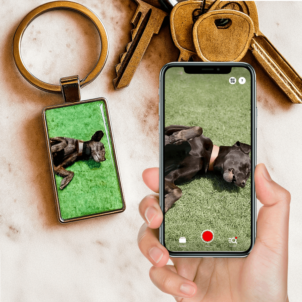 AR Keychain with Pet Photo - Living Memory of Your Beloved Pet