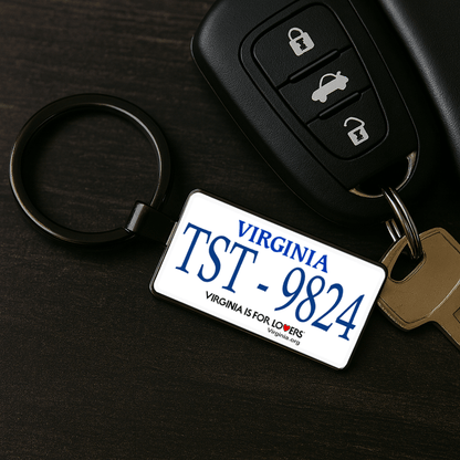 Personalized Virginia License Plate Keychain