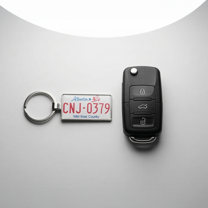 Alberta Custom License Plate Keychain