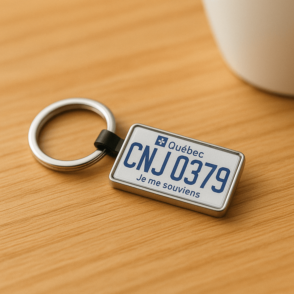 Quebec Custom License Plate Keychain