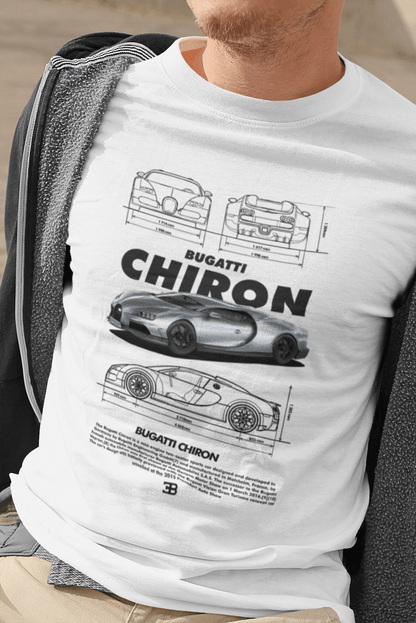 Bugatti Chiron W16 Hypercar Blueprint Tee - Personalized Custom Luxury Gift