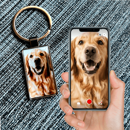 AR Keychain with Pet Photo - Living Memory of Your Beloved Pet