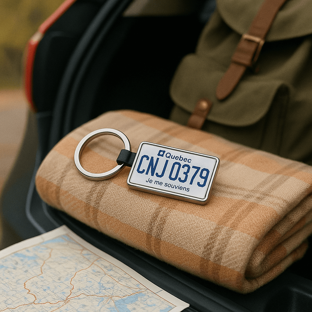 Quebec Custom License Plate Keychain