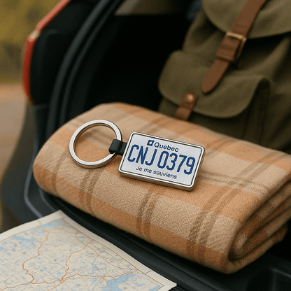 Quebec Custom License Plate Keychain