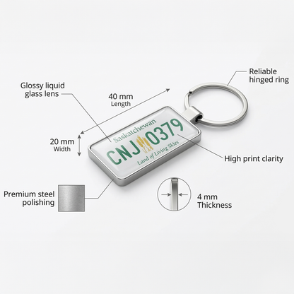 Saskatchewan Custom License Plate Keychain