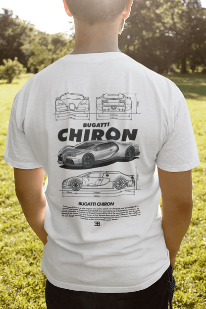 Bugatti Chiron W16 Hypercar Blueprint Tee - Personalized Custom Luxury Gift