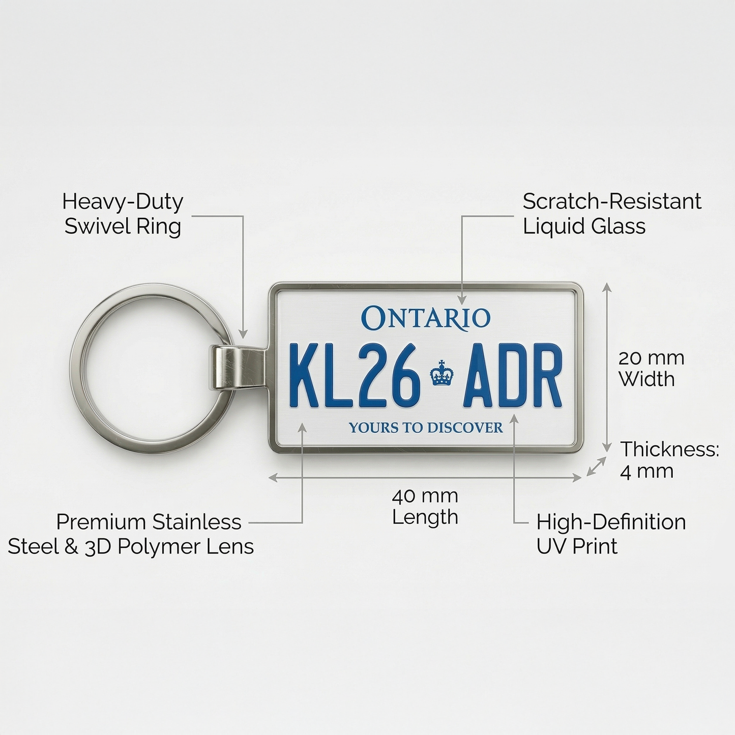 Ontario Custom License Plate Keychain