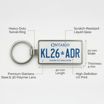 Ontario Custom License Plate Keychain
