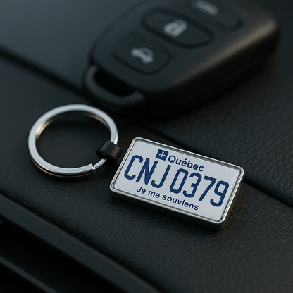 Quebec Custom License Plate Keychain