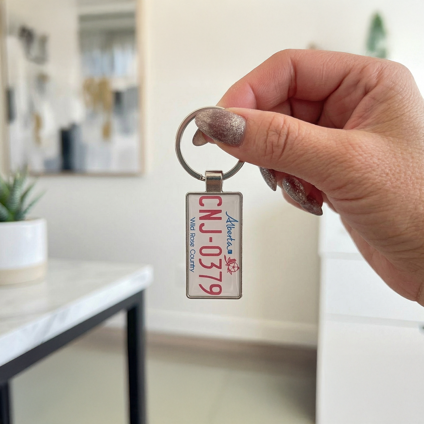 Alberta Custom License Plate Keychain