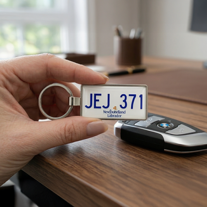 Newfoundland Custom License Plate Keychain