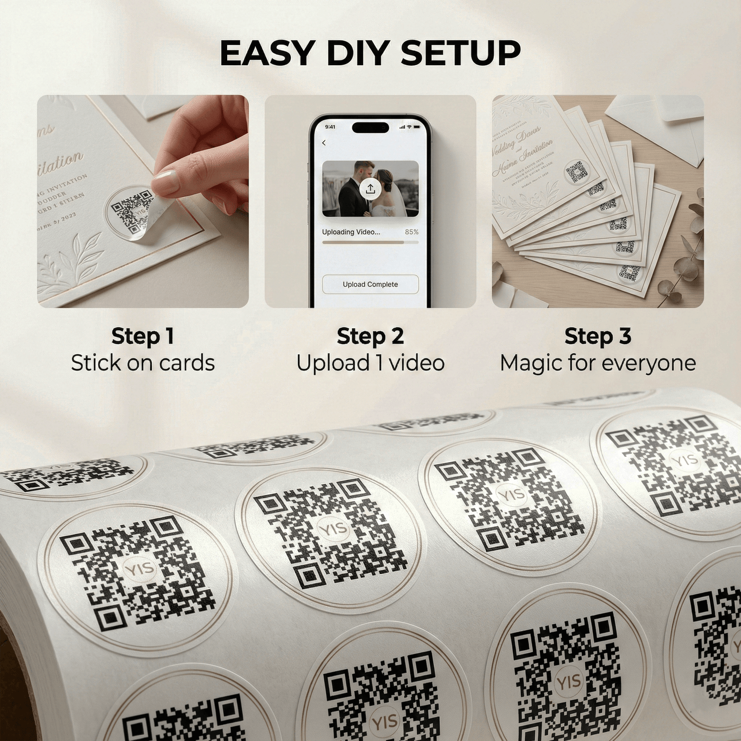 AR Video Stickers - Bulk Pack (Invites, Favors & Business Packaging)