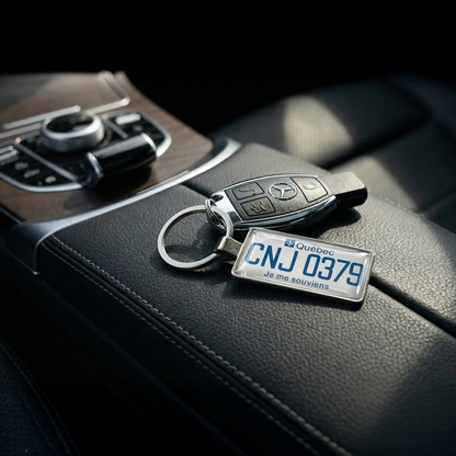 Quebec Custom License Plate Keychain