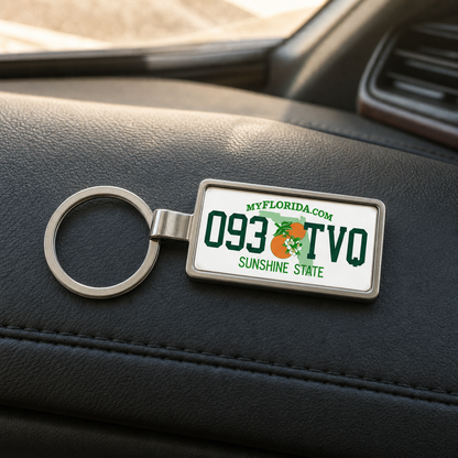 Florida 093 TVO license plate keychain on_dashboard