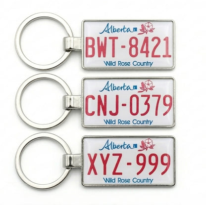 Alberta Custom License Plate Keychain