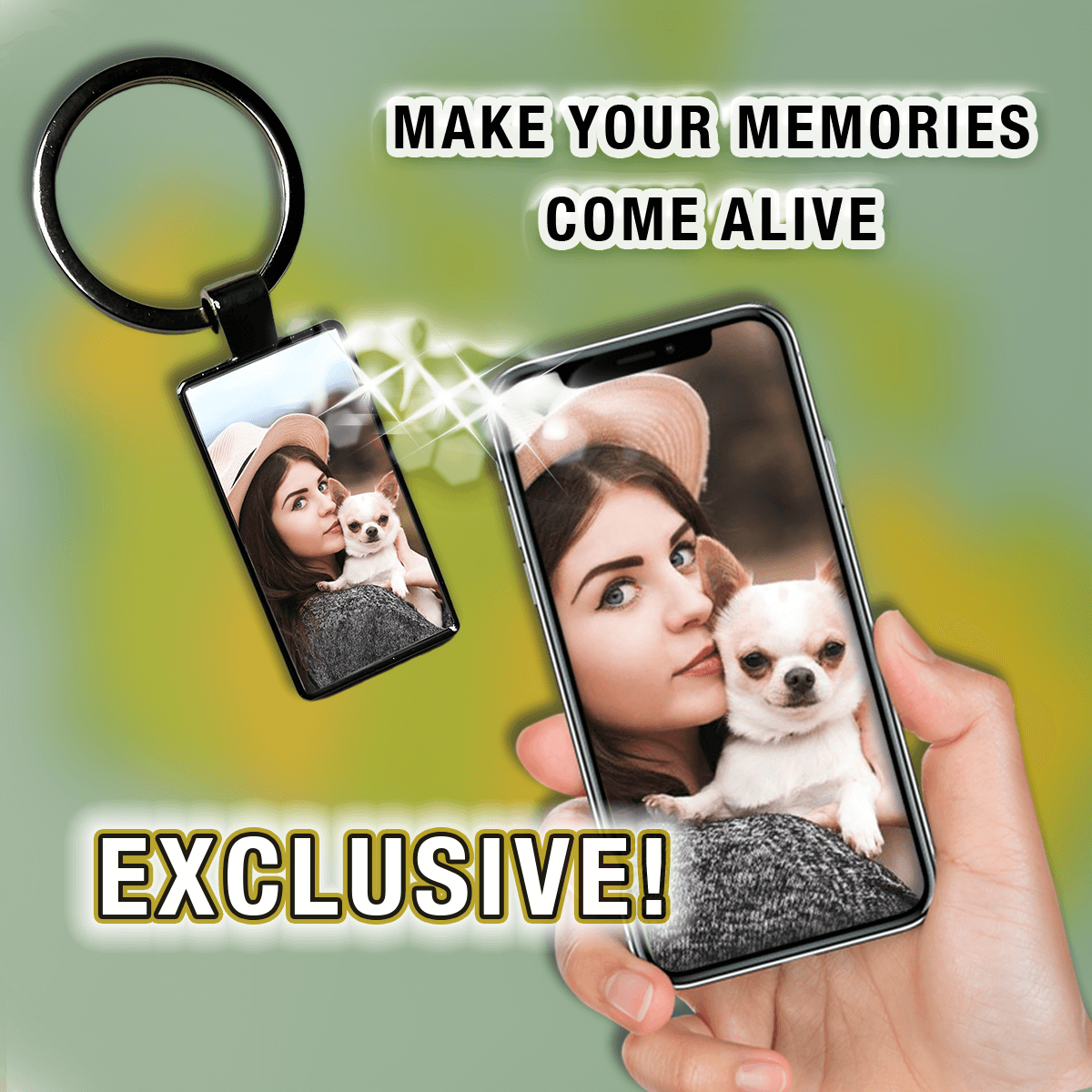 AR Keychain with Pet Photo - Living Memory of Your Beloved Pet