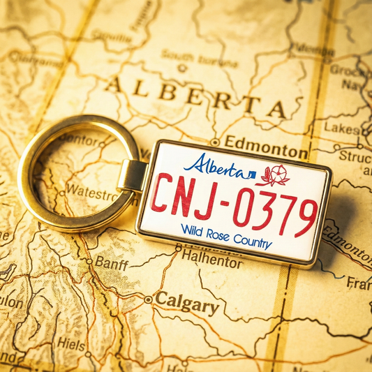 Alberta Custom License Plate Keychain