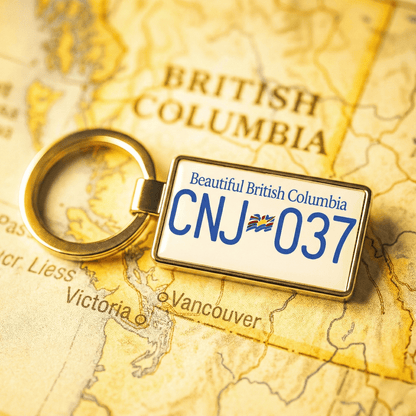 British Columbia Custom License Plate Keychain
