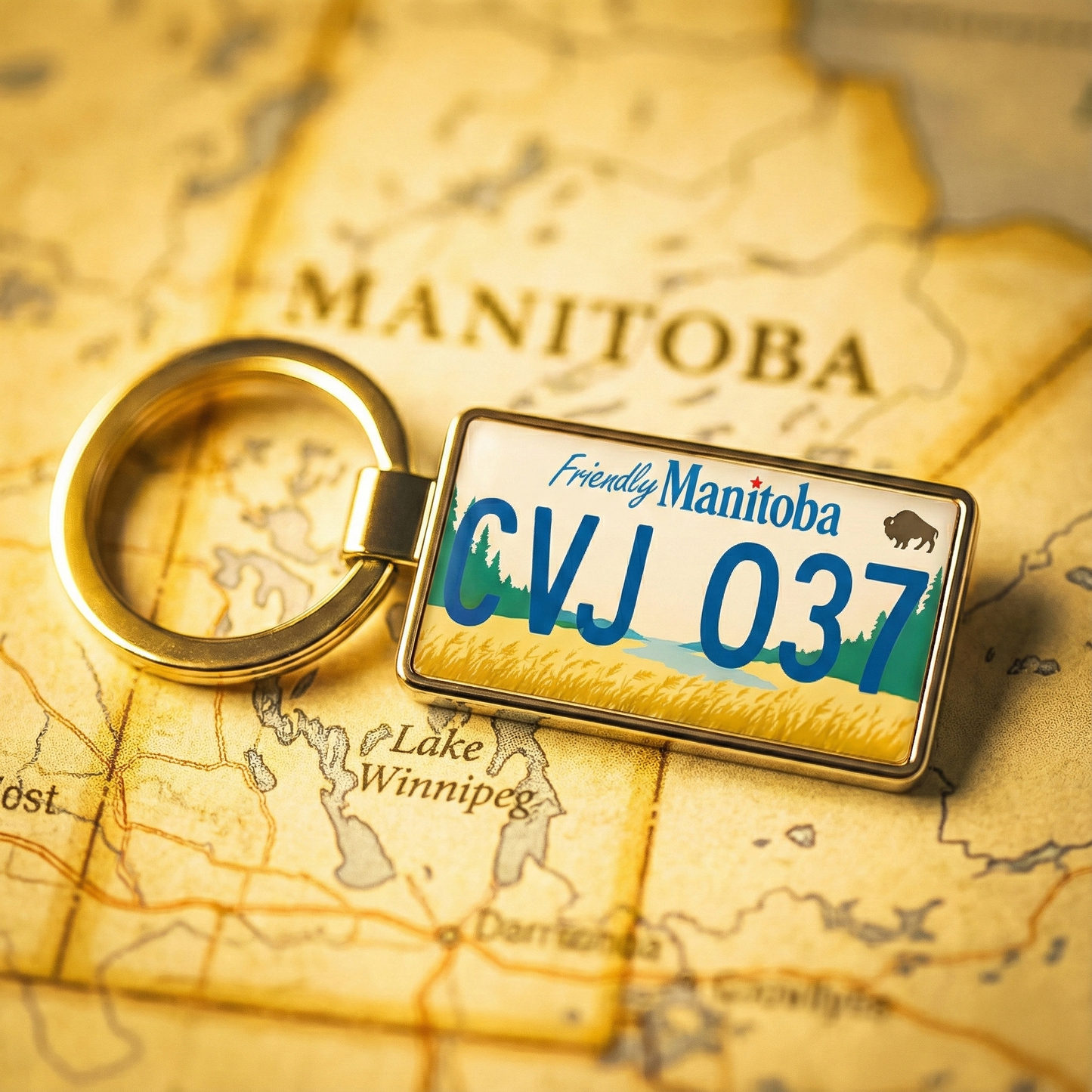 Manitoba Custom License Plate Keychain