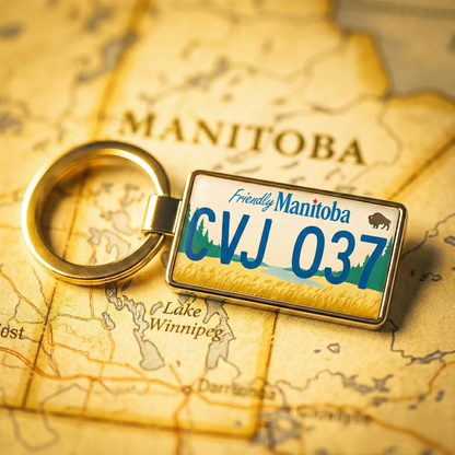 Manitoba Custom License Plate Keychain