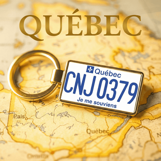 Quebec Custom License Plate Keychain