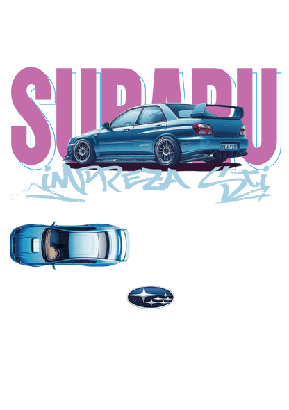 Subaru Impreza WRX STI Graphic Tee — Retro JDM Blueprint Poster