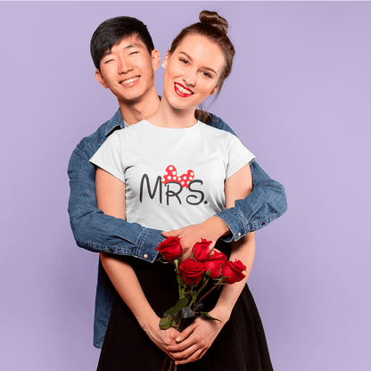 MR. & MRS. Matching Couple T-Shirts – Cute Minnie & Top Hat Style