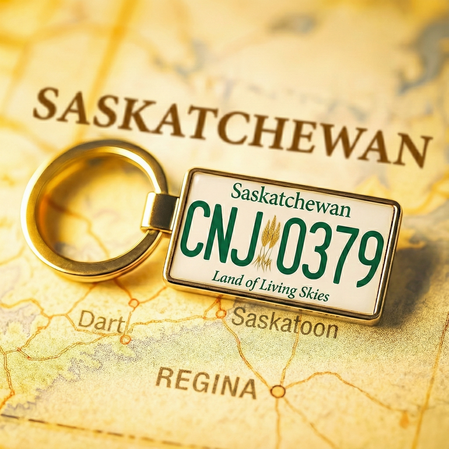 Saskatchewan Custom License Plate Keychain