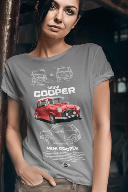 MINI Cooper Classic Graphic T-Shirt — Photo & Blueprint Illustration