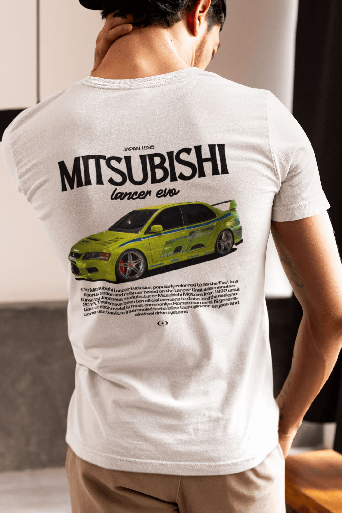 Mitsubishi Lancer Evolution Graphic T-Shirt — Japan 1995 JDM Style
