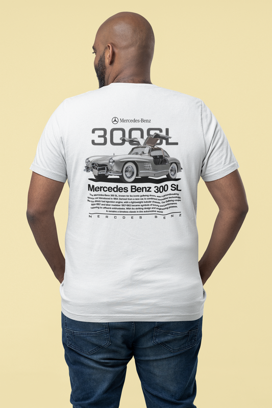 Mercedes‑Benz 300 SL Gullwing Graphic T‑Shirt — Photo & Poster Layout