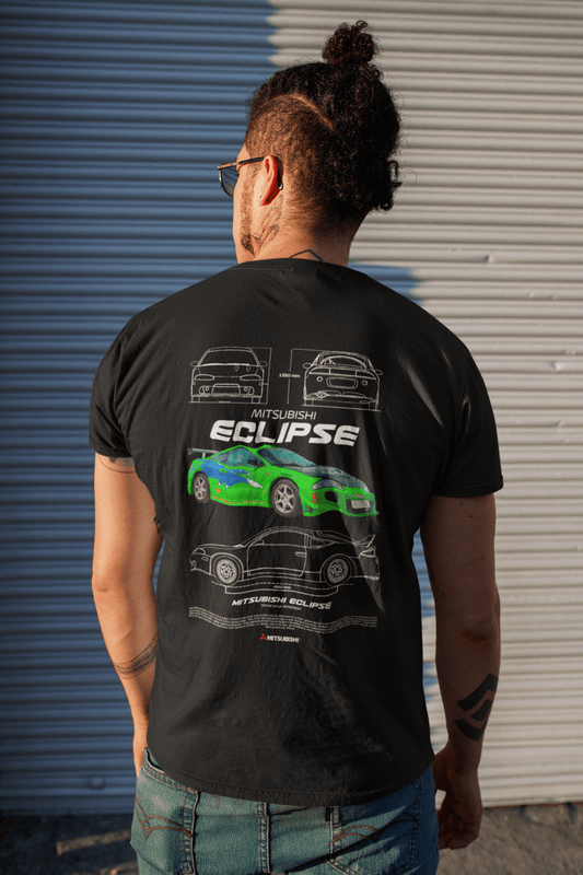 Mitsubishi Eclipse JDM T-Shirt — Blueprint & Movie Car Artwork