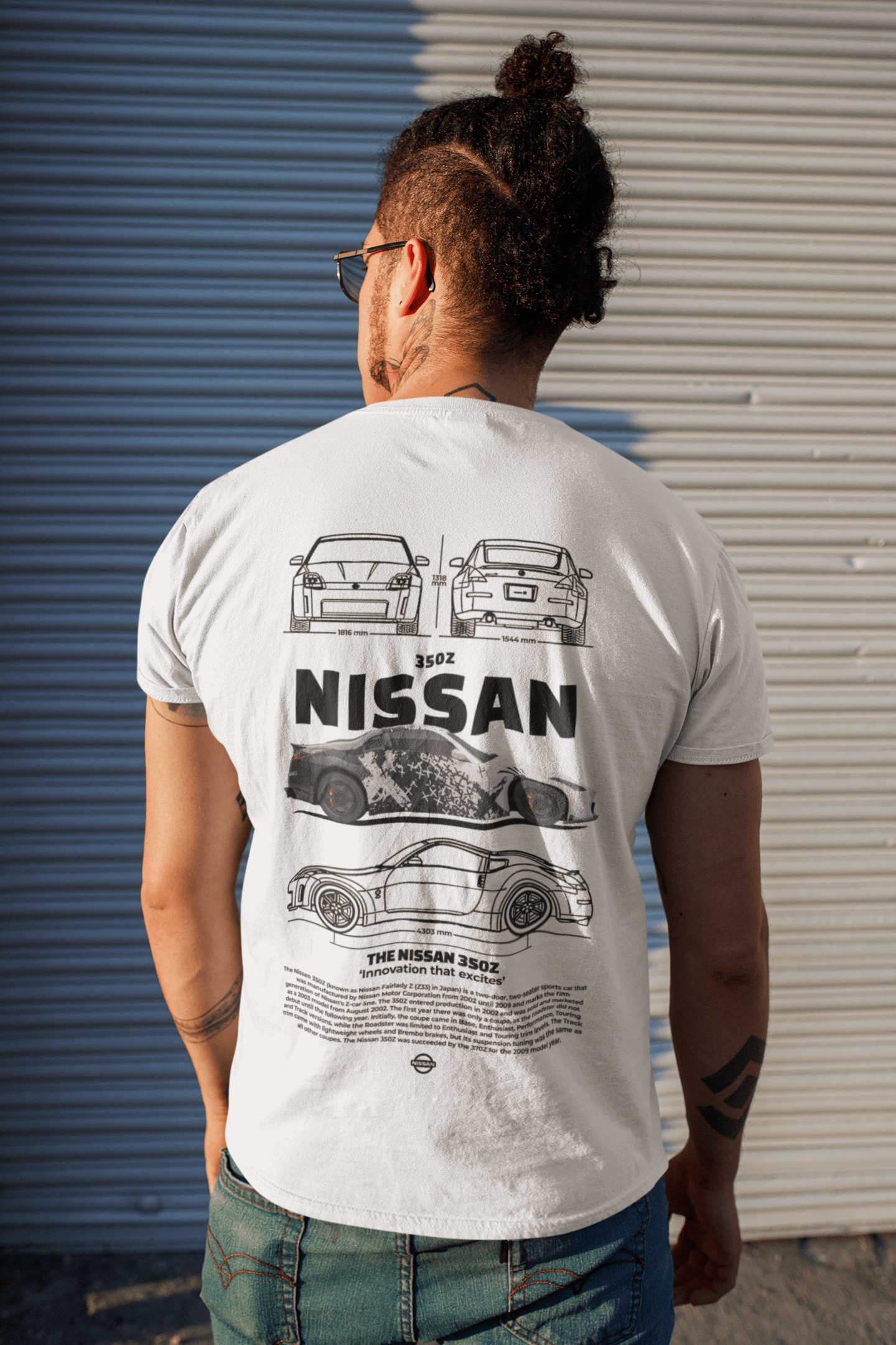 Nissan 350Z Graphic T-Shirt — Camo Blueprint JDM Style