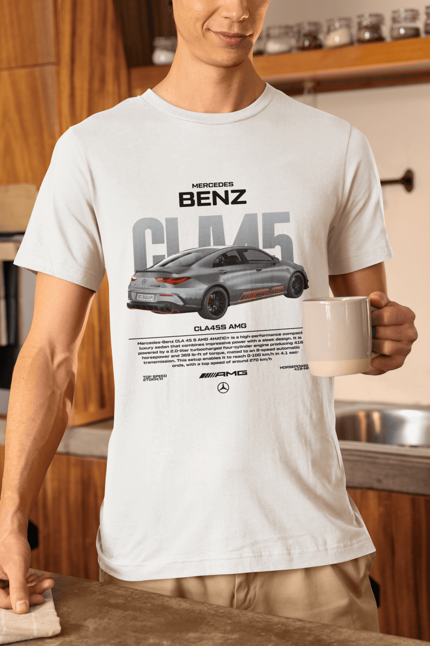 Mercedes‑Benz CLA 45 S AMG Graphic T‑Shirt — Racing Poster Artwork