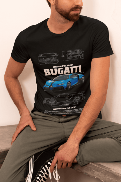 Bugatti Chiron Pur Sport Custom Graphic Tee - Personalized Apex Predator Technical Shirt