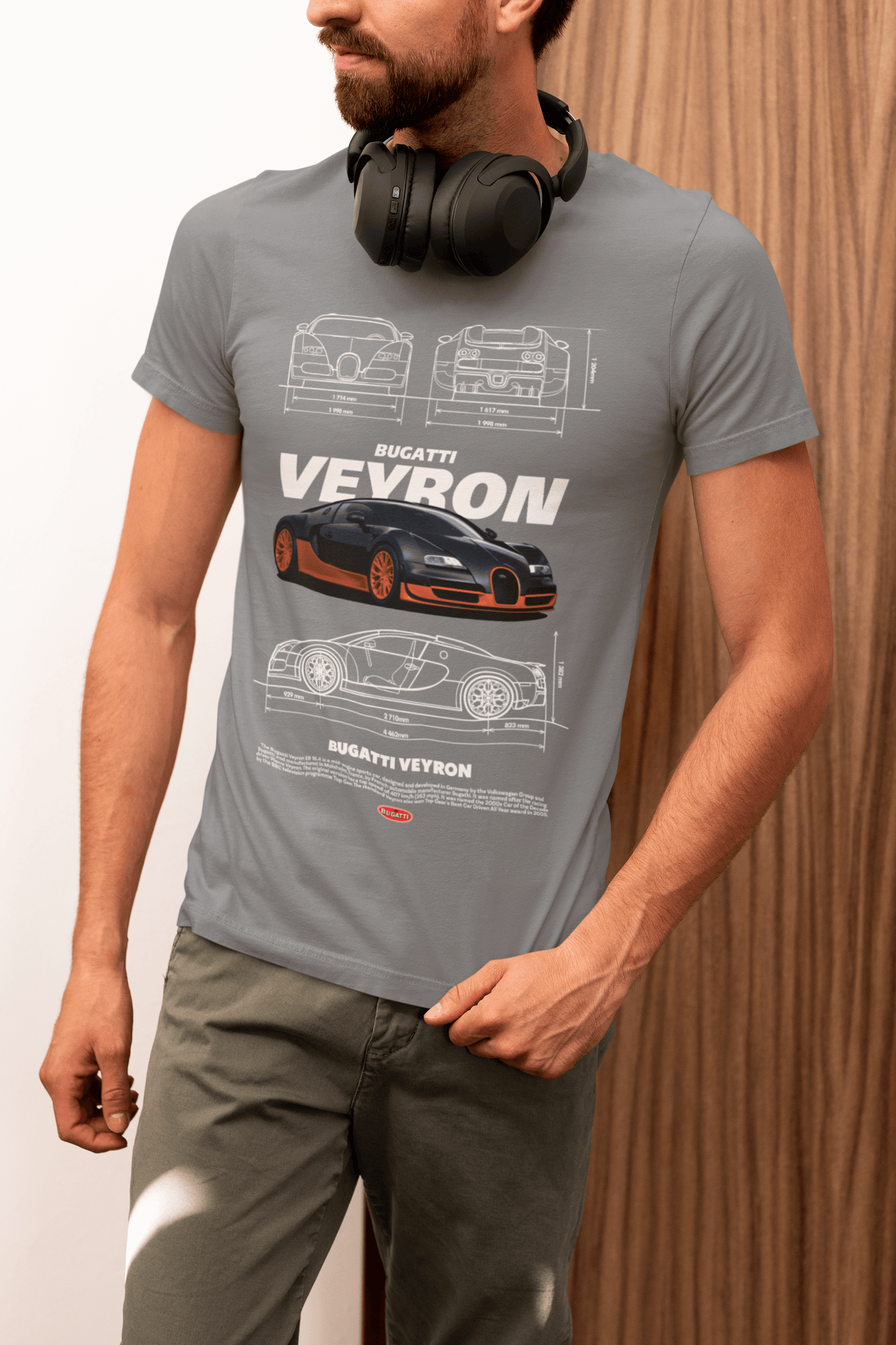 Bugatti Veyron Custom Graphic Tee - Personalized Hypercar Technical Blueprint Shirt