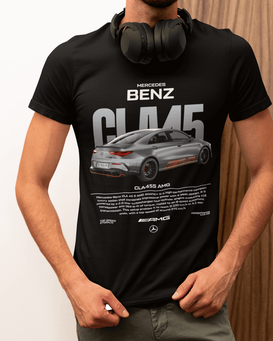 Mercedes‑Benz CLA 45 S AMG Graphic T‑Shirt — Racing Poster Artwork