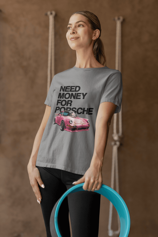 Pink Porsche 911 GT2 Graphic T-Shirt — Need Money for Porsche