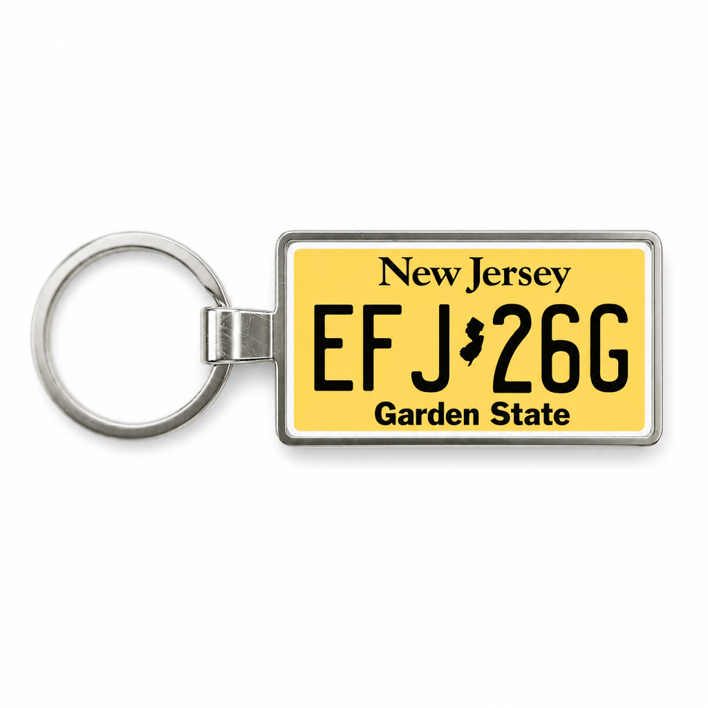 New Jersey EFJ 26G license plate keychain white_bg