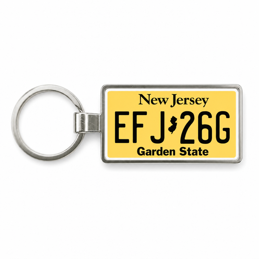New Jersey EFJ 26G license plate keychain white_bg